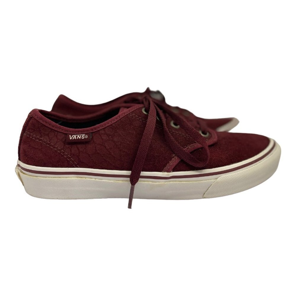 VANS OLD SKOOL Retro Low Top Sk8 Shoes Women 7 Burgundy‎ Textured Suede Sneakers - Picture 14 of 14